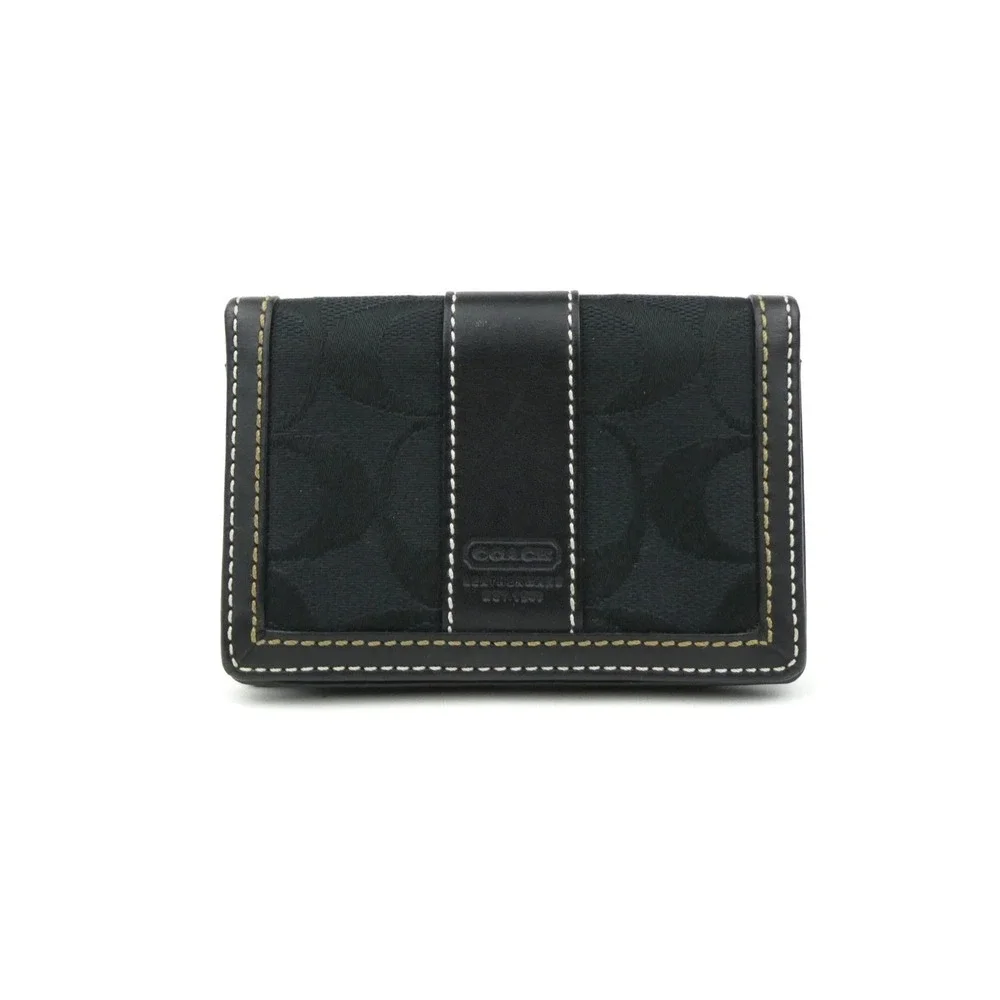 Coach Signature Black Bifold Card Wallet